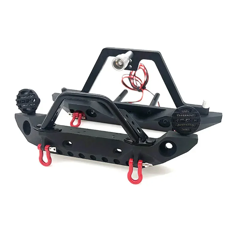 Paraurti anteriore posteriore in metallo con luce a LED per 1/10 RC Crawler Axial SCX10 90046 SCX10 III AXI03007 Trax TRX-4