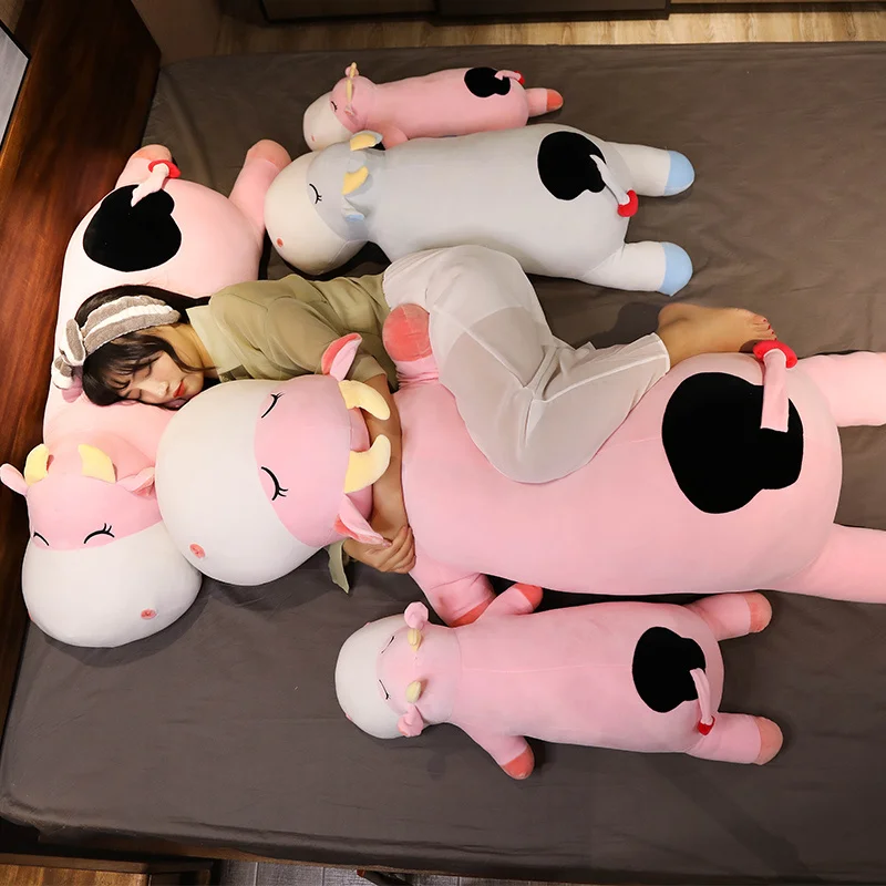 

Lovely Soft Down Cotton Cow Plush Doll Stuffed Cattle Doll Baby Software Pillow Gift for Girlfriend