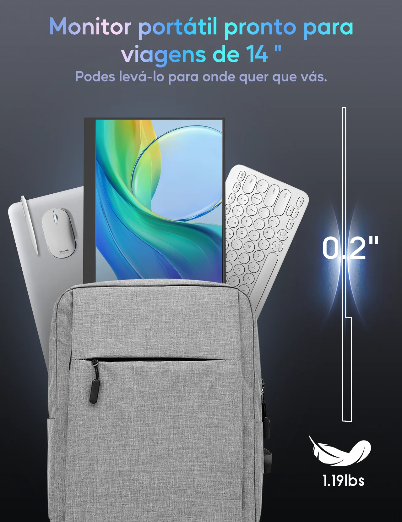 Amoudo 14 بوصة شاشة الكمبيوتر المحمول موسع 2160 * 1440P IPS شاشة محمولة مع منفذ USB-C HDMI لنظام التشغيل Windows Mac Switch PS5 Xbox