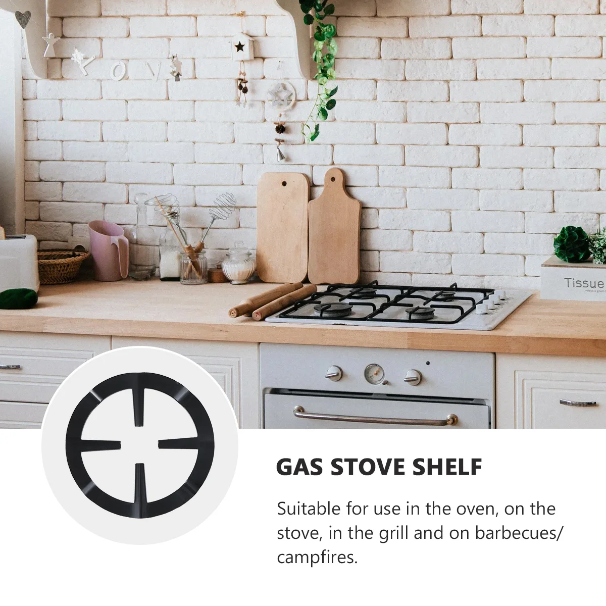 

Pot Stove Stand Coffee Pot Holder Iron Gas Range Burner Grate Gas Hob Rack Stove Wok Ring Heat Control Skid Resistance