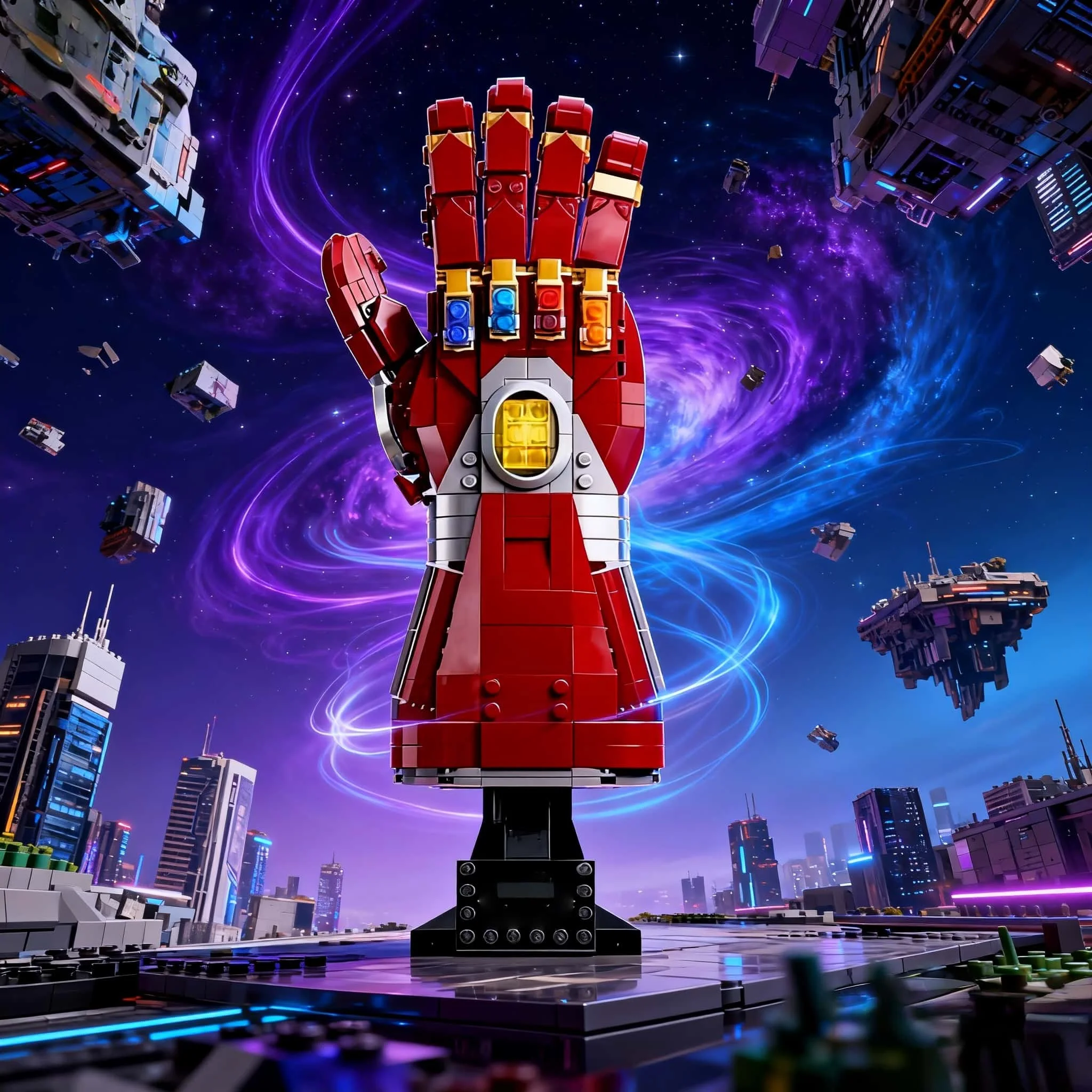 

675pcs building red 2026 new home decoration MOC construction new space glove model brick assembly toy creative adult gift holid