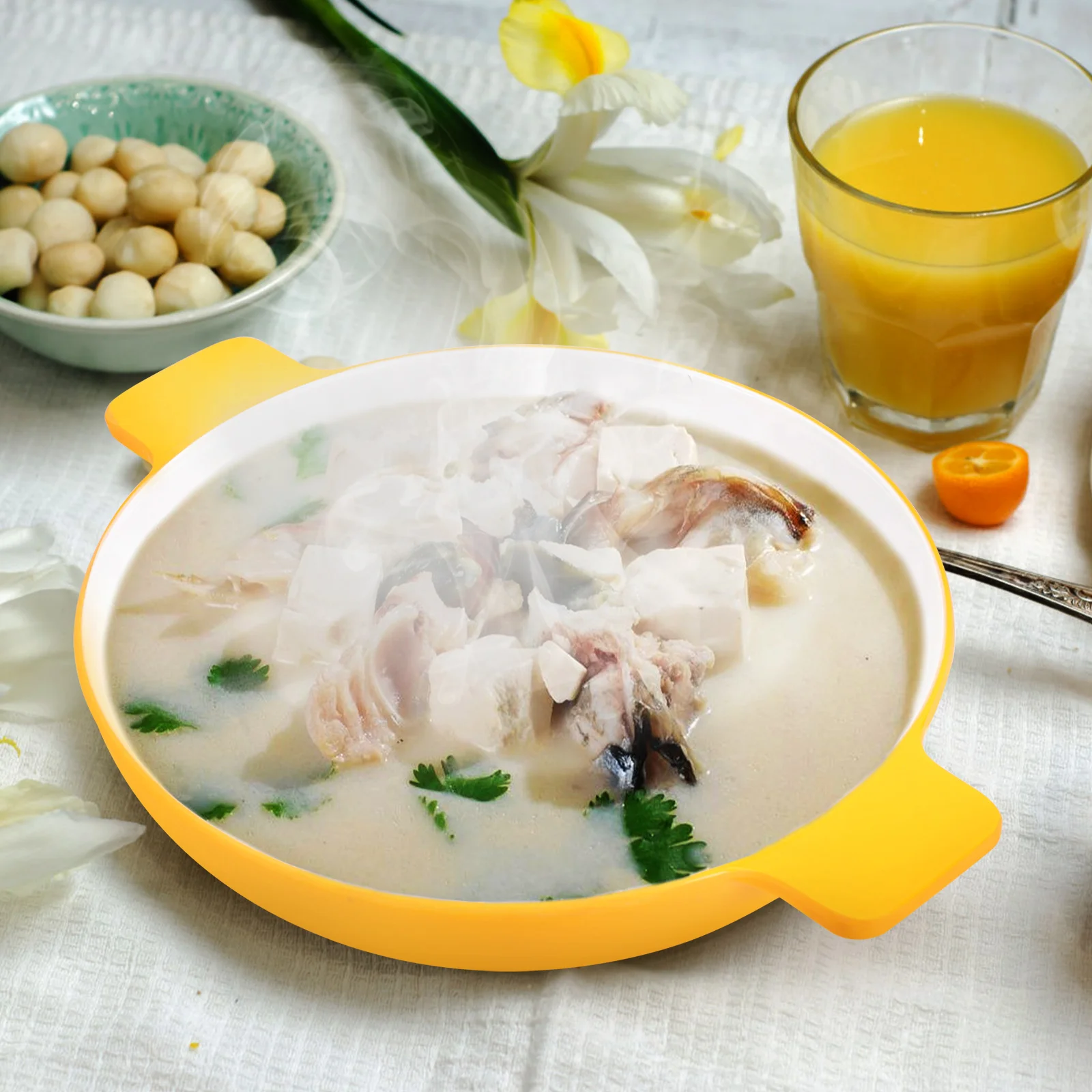 

1pcs Double Eared Bowls Melamine Soup Noodle Salad Melamine Bowl Rice Container Sturdy Kitchen Tableware Plates Set