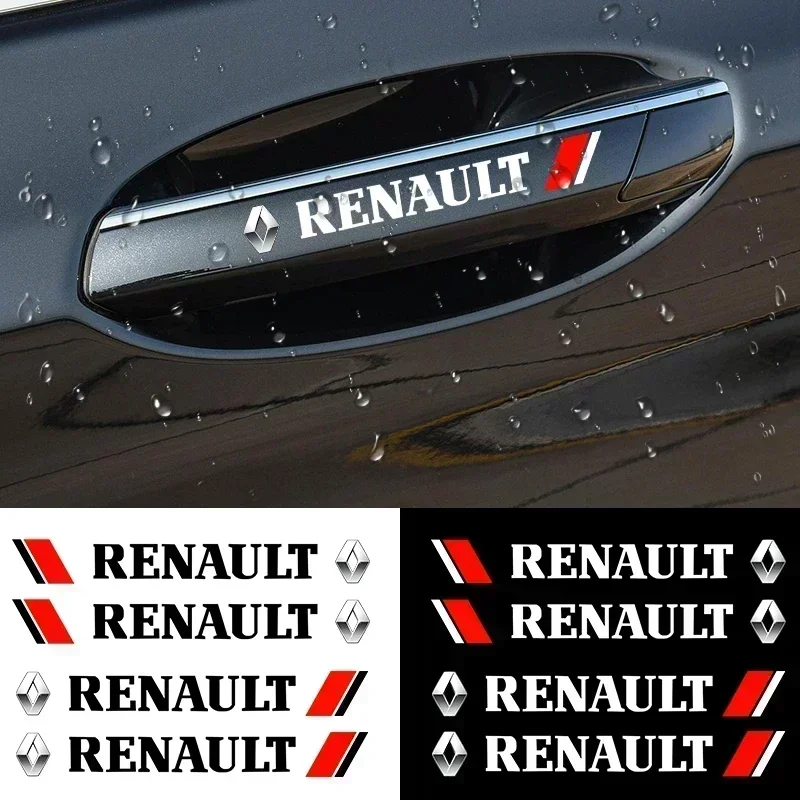 

4x Car Styling Car Door Handle Decals Design Stickers Vinyls Decals for Renault koleos duster megane 2 logan clio Accessories