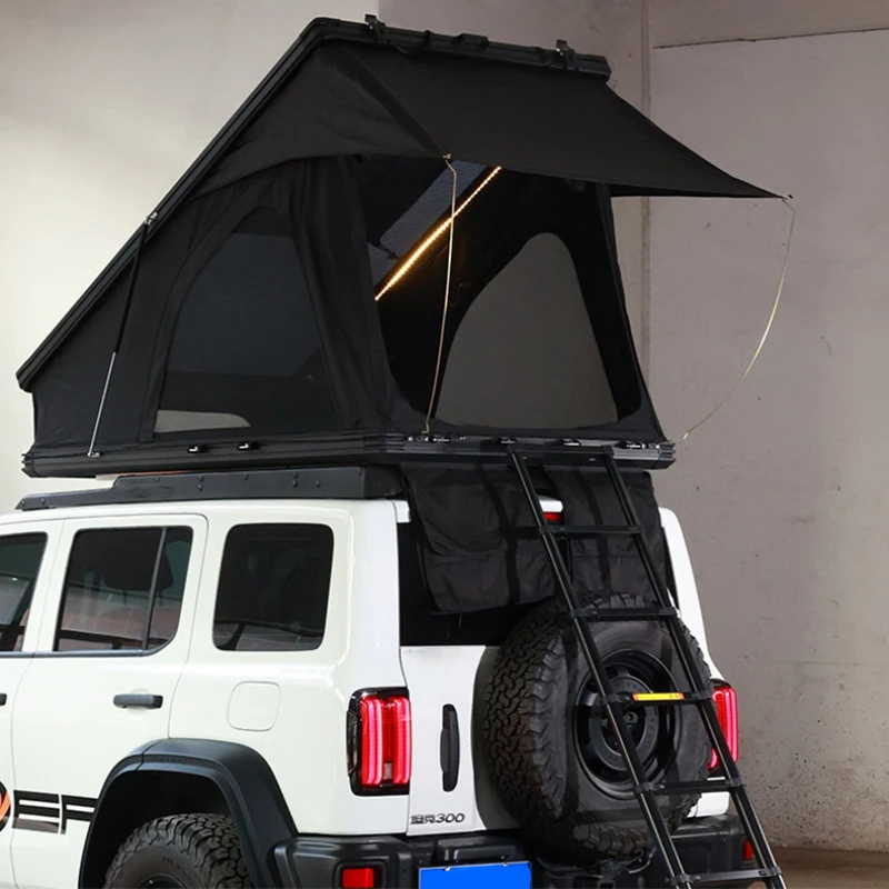 

НОВАЯ всплывающая семейная палатка на крыше автомобиля с твердым корпусом, алюминиевая палатка на крыше, треугольная, для кемпинга, обновленная, автоматическая палатка на крыше