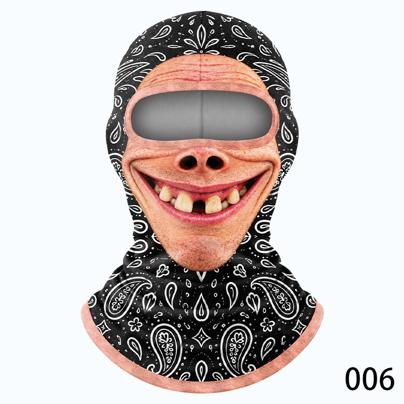 Winter Funny 3D Face Balaclava Hat Full Face Covering Hood Warm Motorcycle Riding Face Mask For Skiing Cycling Outdoor Sports