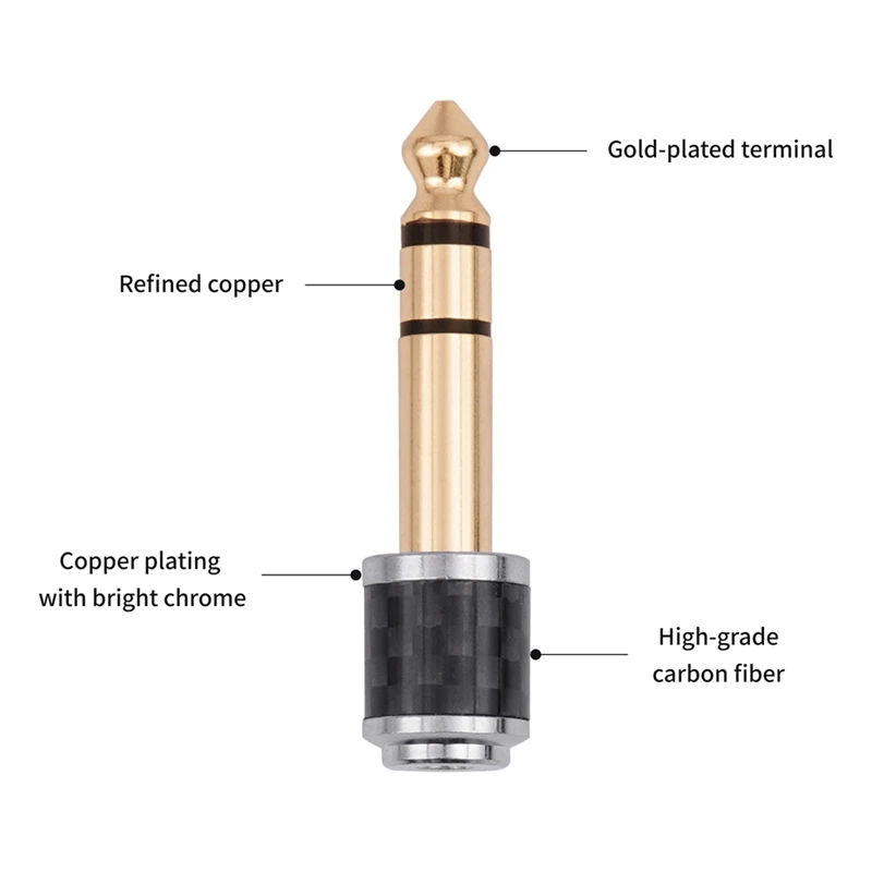 6.35mm Male to 3.5MM Female Jack Plug Mini Audio Adapter Headset Microphone Connector Aux Cable Adapter-PZZW