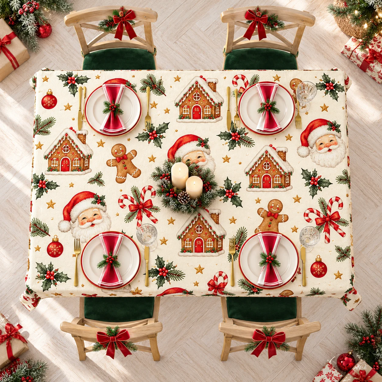 Personalized Custom Pattern Tablecloth 1:1.5 Waterproof Peach Skin Long Table Cover for Home Party Wedding Exhibition