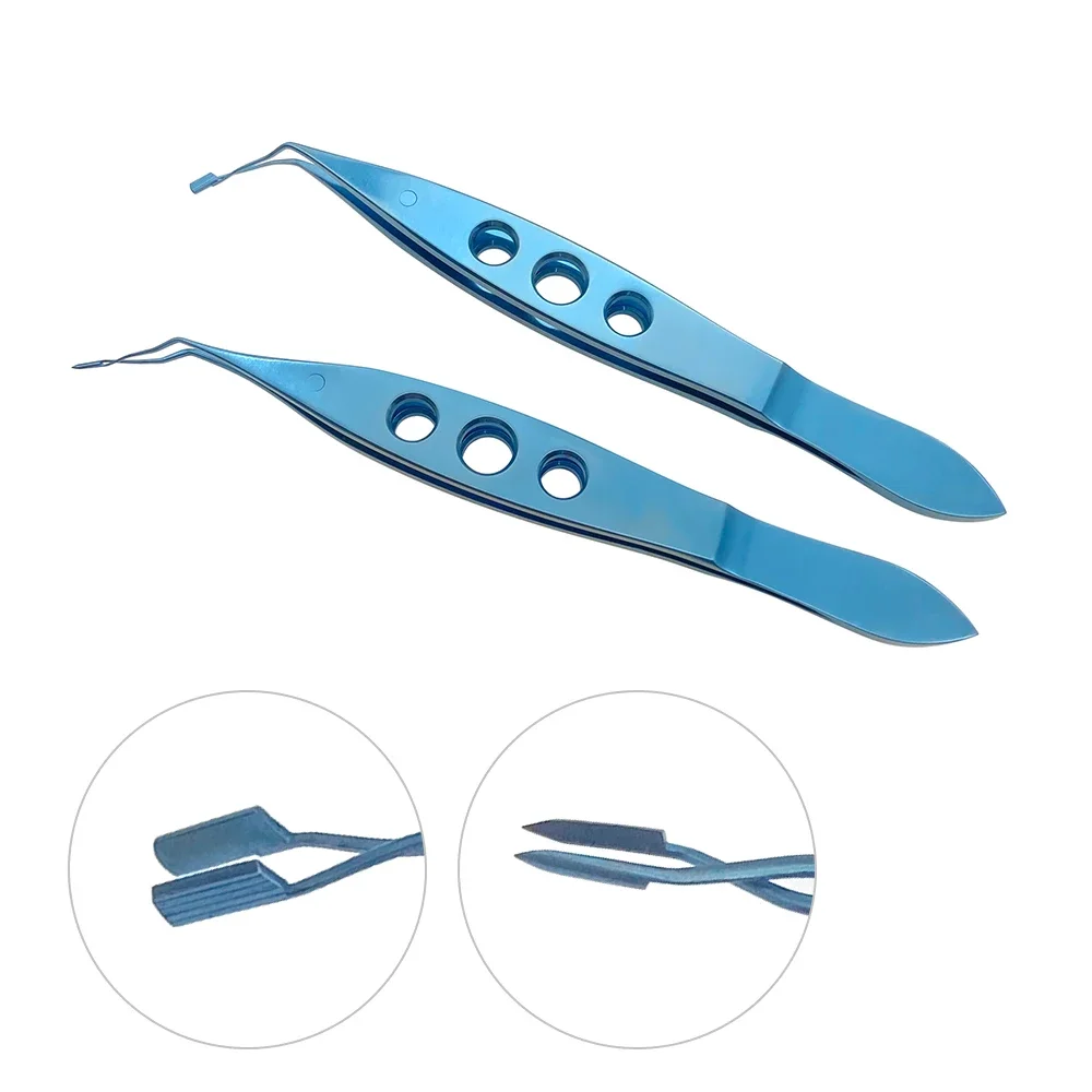 QSWTITAN Titanium Alloy Nucleus Cracker Forceps Nucleus Removal Forceps Eyelid Ophthalmic Instrument