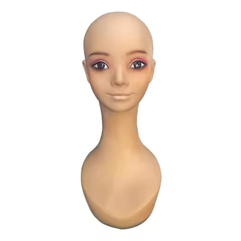 New Cosplay Wig Display Head Realistic Smiling Female Mannequin for Jewelry Hat Anime Prop