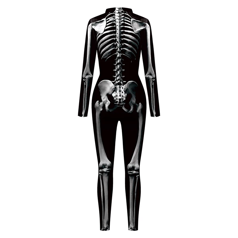 3D Printed Skull Cosplay Jumpsuit Women Catsuit Cosplay Costume Halloween Zenti Party Bodysuit Romper