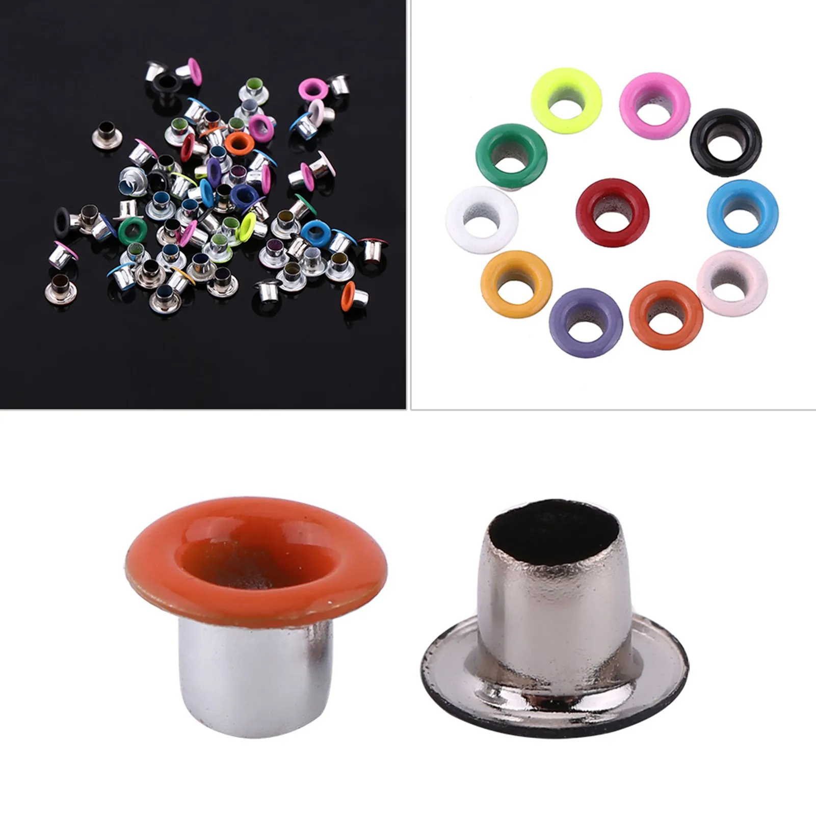 500Pcs Mixed Colors 3mm Round Shape Metal Eyelets Scrapbooking Card Making Craft Leather