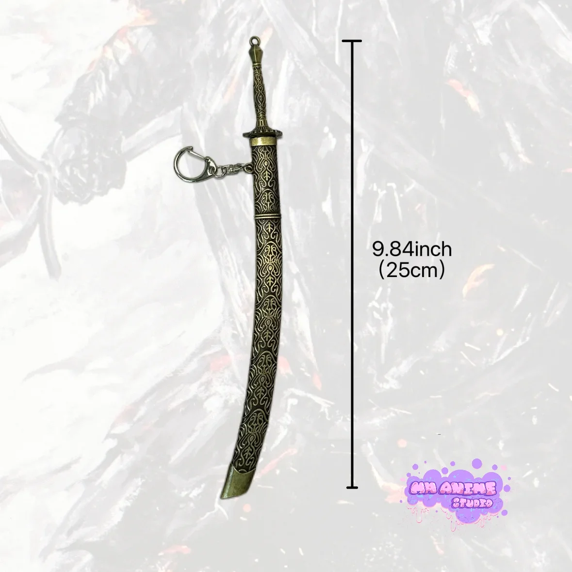 9.8 بوصة Elden النيزك خام شفرة معدنية كاتانا السيف صابر الأصلي الساموراي صابر السيف النينجا سكين تأثيري اكسسوارات الدعامة لعبة #4