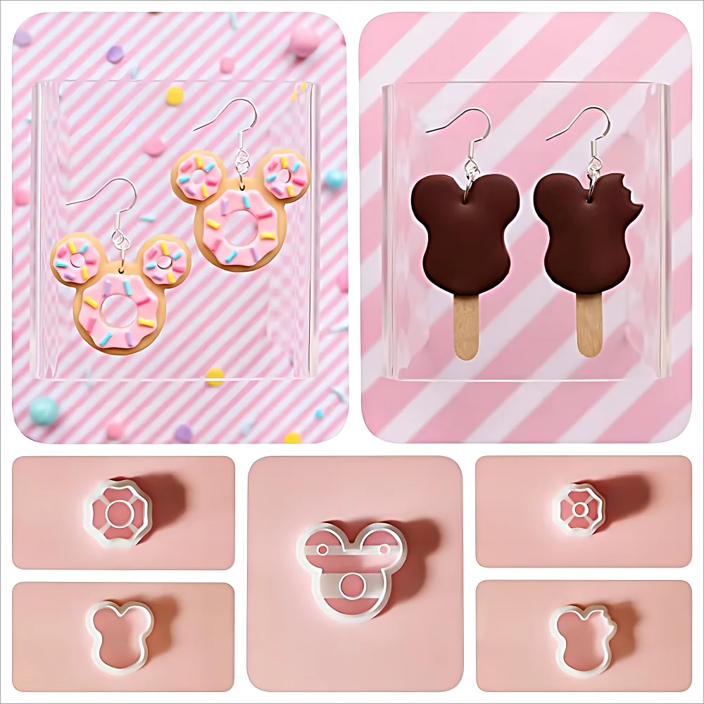 New Earrings Polymer Clay Moulding Bear/Ice Cream/Soft Clay Knife DIY Earrings Jewelry Pendant Making Clay Tool