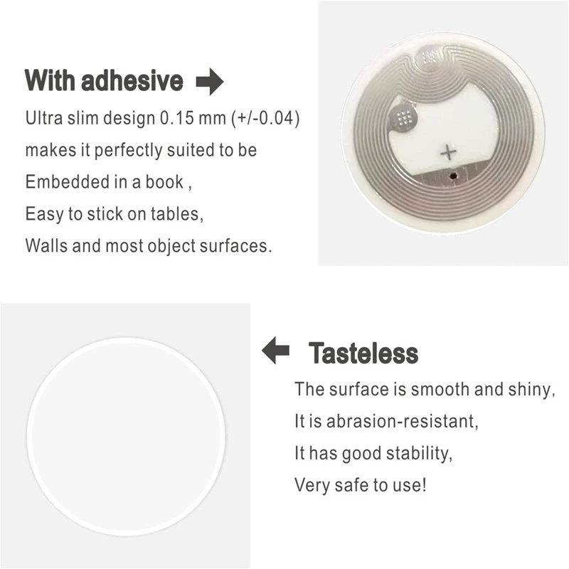 NFC nfcカードステッカー、888バイトメモリ、216タグ、13.56mhz