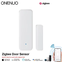 ONENUO Zigbee Door Sensor Smart Home Security Window Detector Automatic Sliding Door Magnetic Contact Sensor Alexa Google