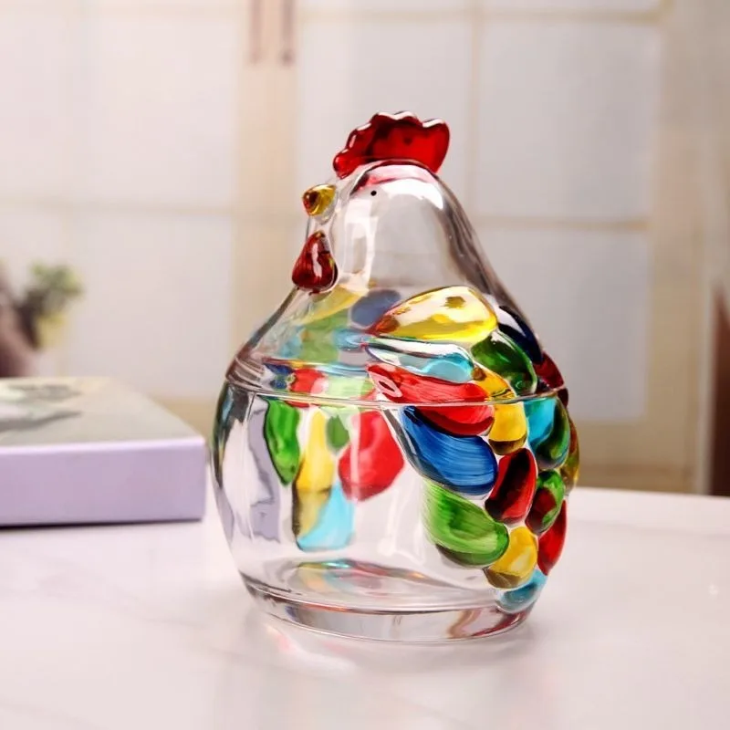 

Painted Glass Jar For Kitchen Pantry Organization Candy Dish Cookie Container Aesthetic Home Decor Bedroom Bathroom Cotton