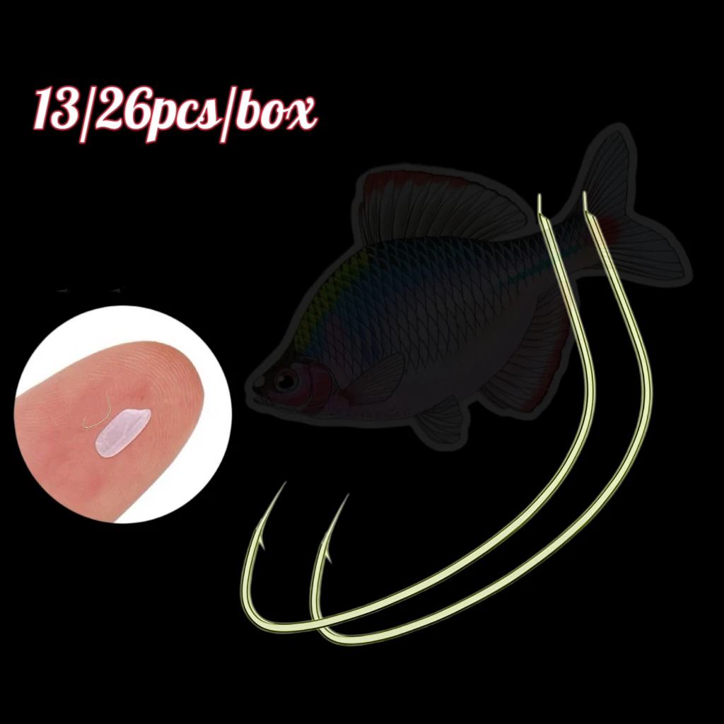 13/26 Stück kleine Angelhaken für Mikrofischen, Bulk-Streamfischen für kleine Objekte, geeignet zum Angeln auf Goblids, Barbs, Whi