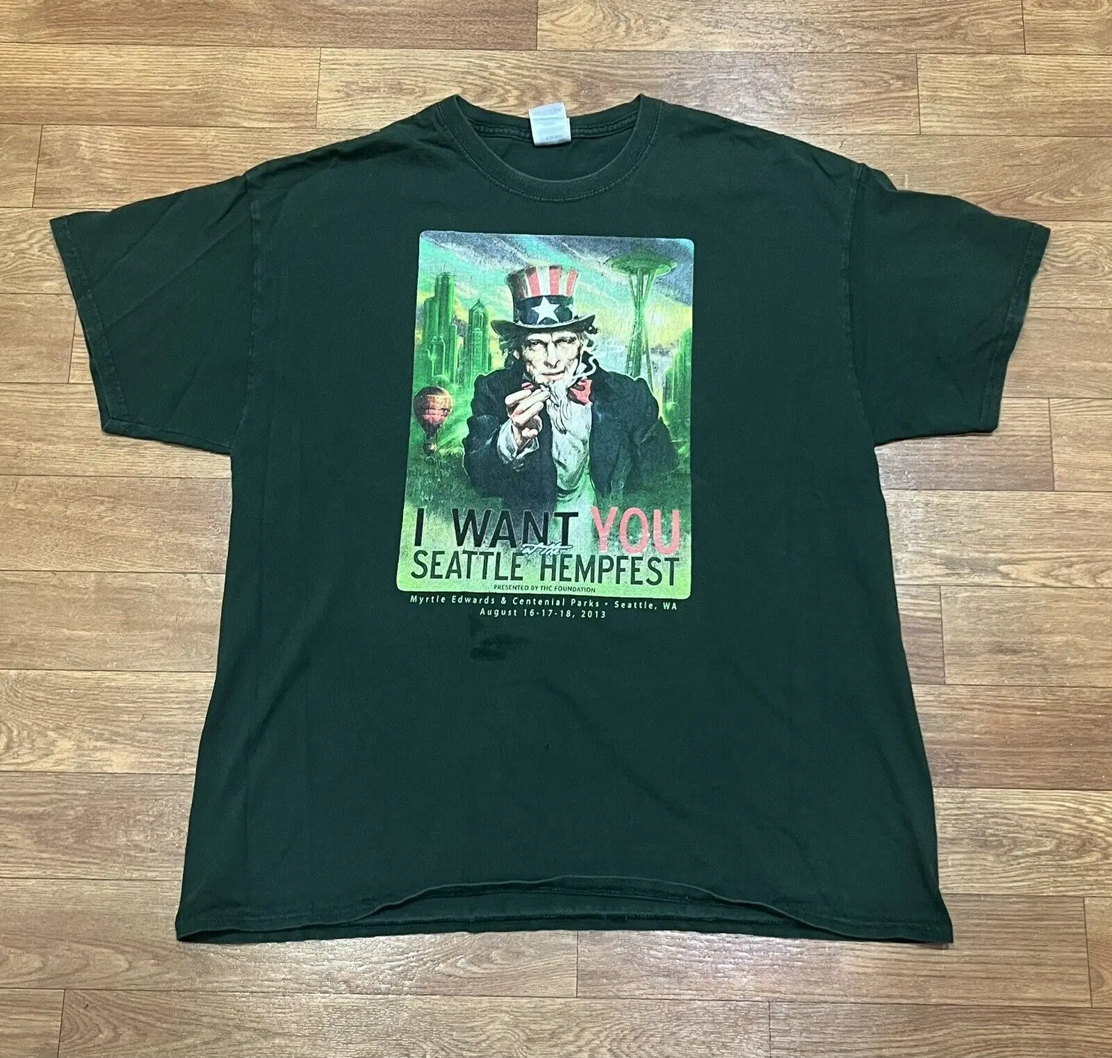 

Seattle Hempfest 2013 Uncle Sam Tee Shirt Rare Mens XL