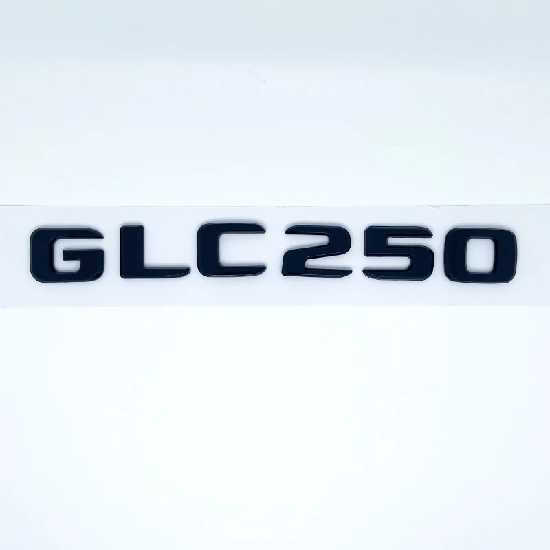 ثلاثية الأبعاد ABS كروم الحروف السوداء GLC260 GLC300 GLC350 GLC220d GLC350e 4Matic شعار لبنز GLC X253 سيارة جذع شعار ملصق #3