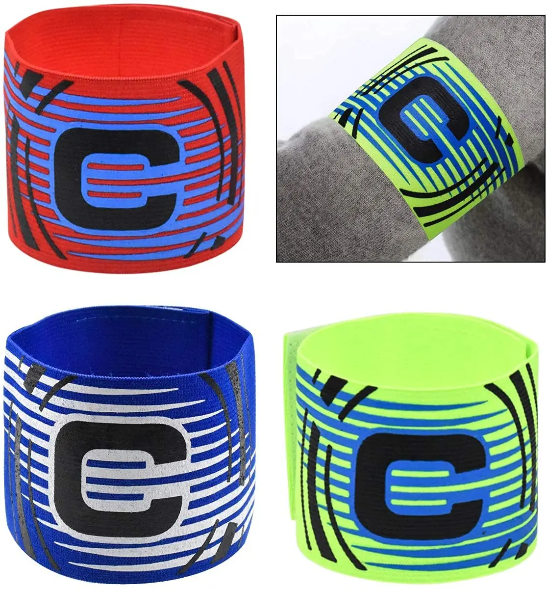 Captain Armband,Football Captains Armbands Elasticated Armband Captain Bandage for Soccer Football Hockey Rugby Netball