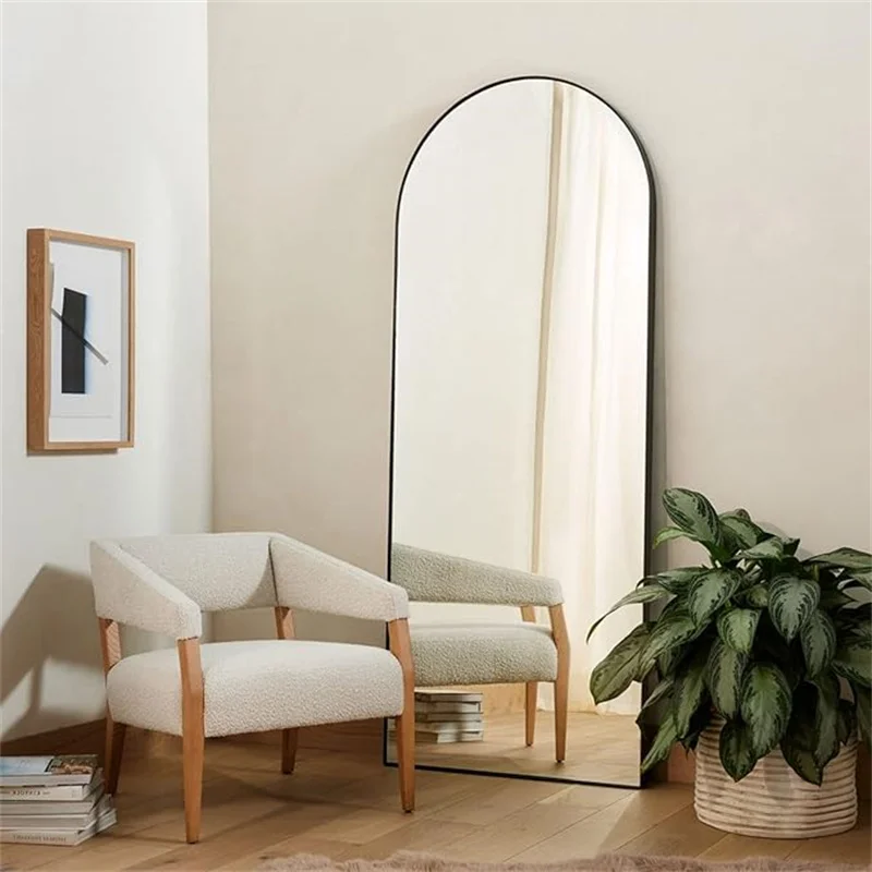 

Full-length mirror, black arched mirror, large floor mirror hanging diagonally