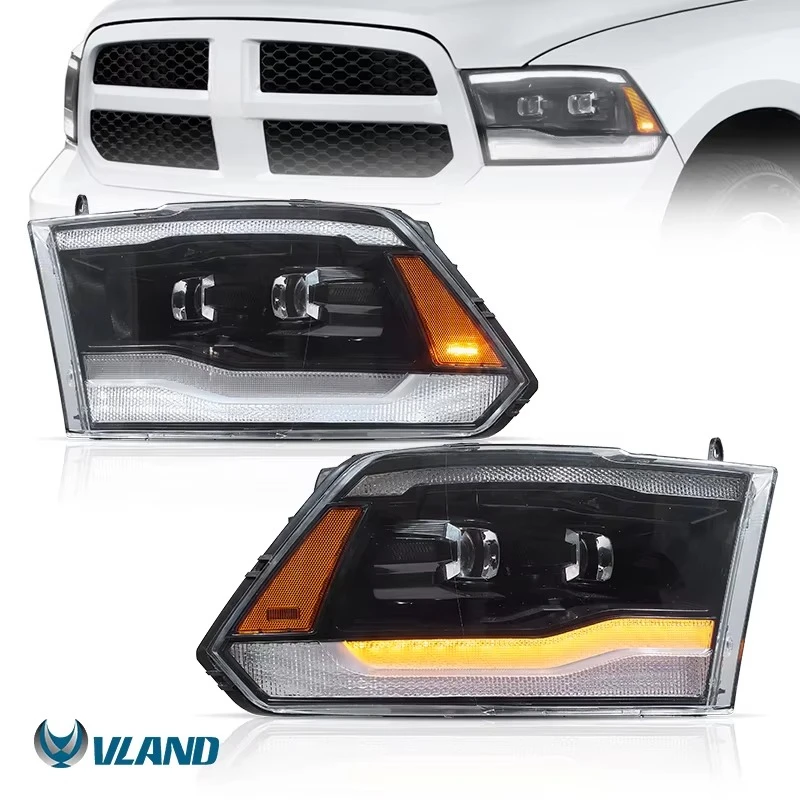Suitable For Dodge RAM Series Replacement Front Head Lamp, Durable ABS Lamp Housing Effectively Resists Impact And Outdoor Aging