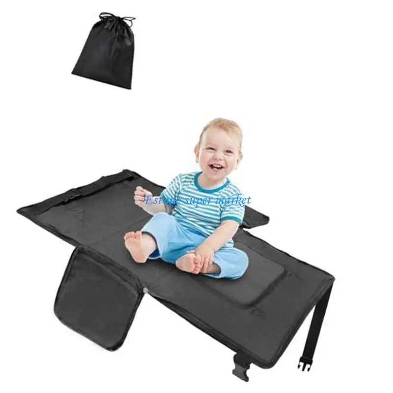 090B سرير سفر للأطفال قابل للتحويل للطائرة، تصميم قابل للطي مع إعدادات سريعة ومنظم للآباء #4