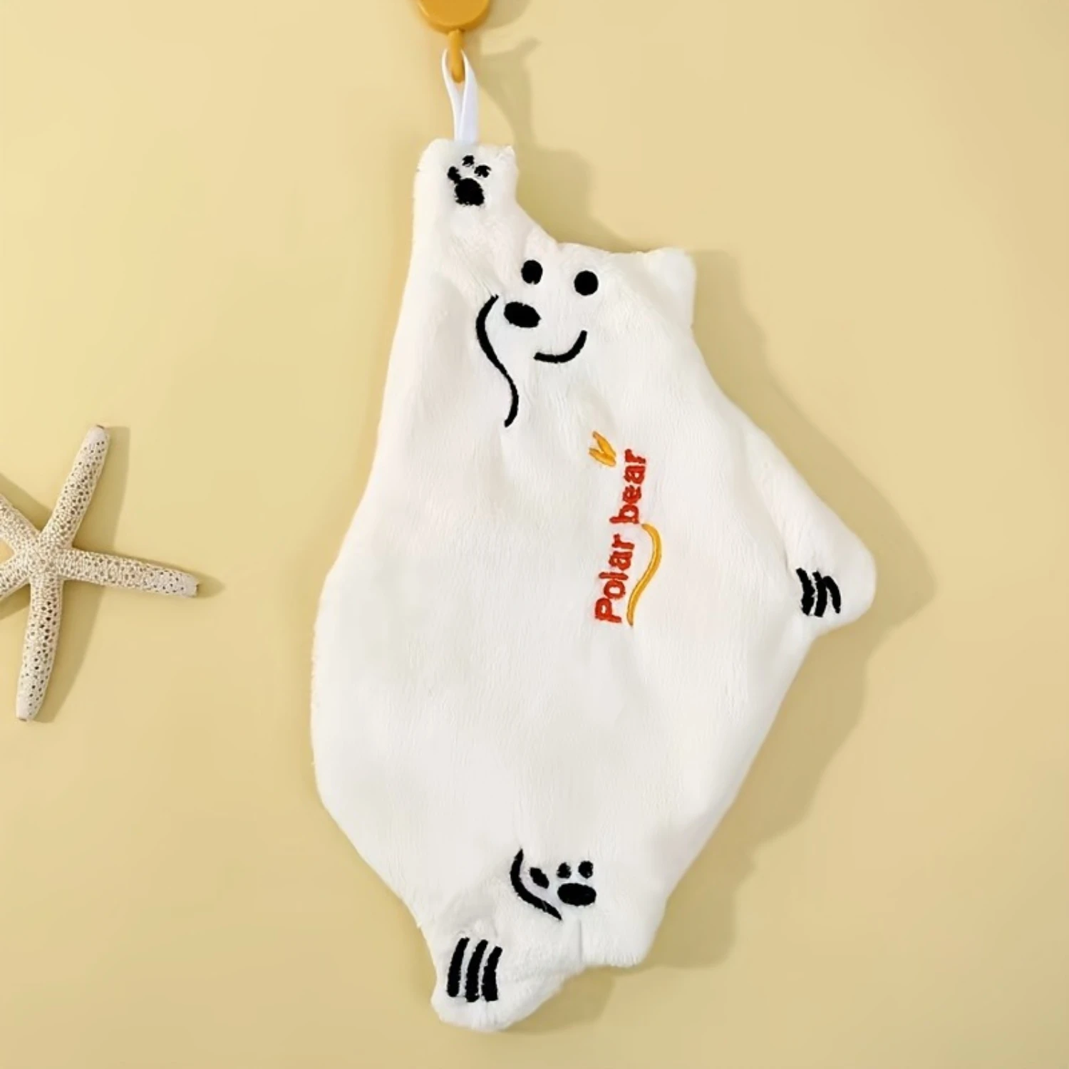 Очаровательное полярное полотенце на кончиках пальцев — быстросохнущий, впитывающий коралловый флис с подвесной петлей для ванной, скраб для ванны, отшелушивающий тело