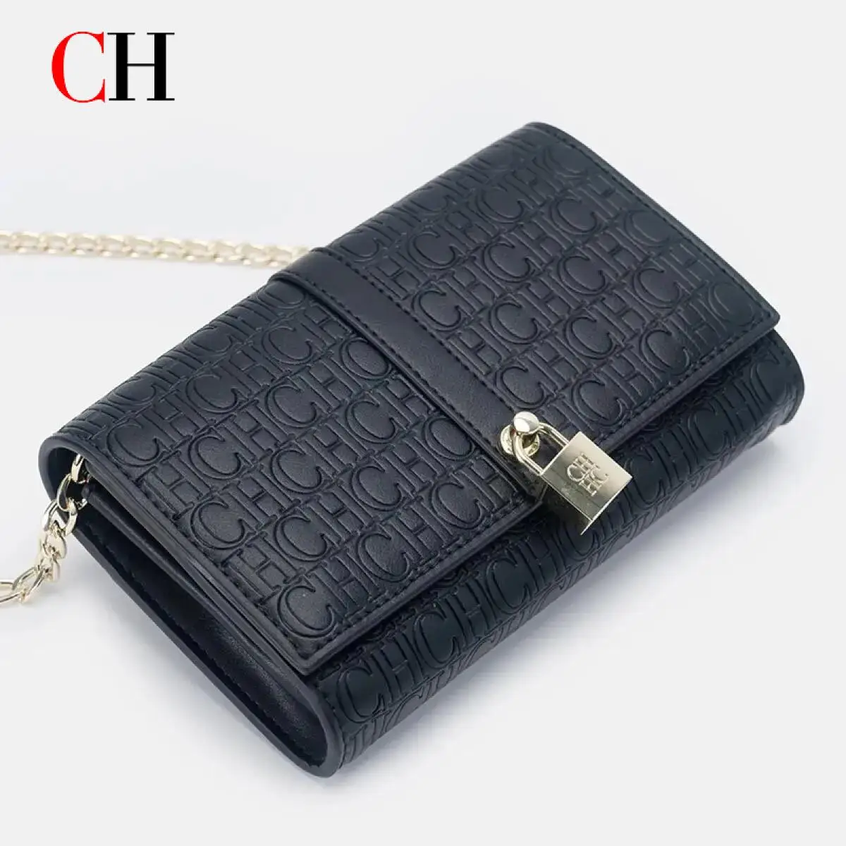 

Exquisite Chain Bag Fashionable Letter Print with Lock Design Women's Shoulder Bag High-Quality Pu Material Women's Shoulder Bag