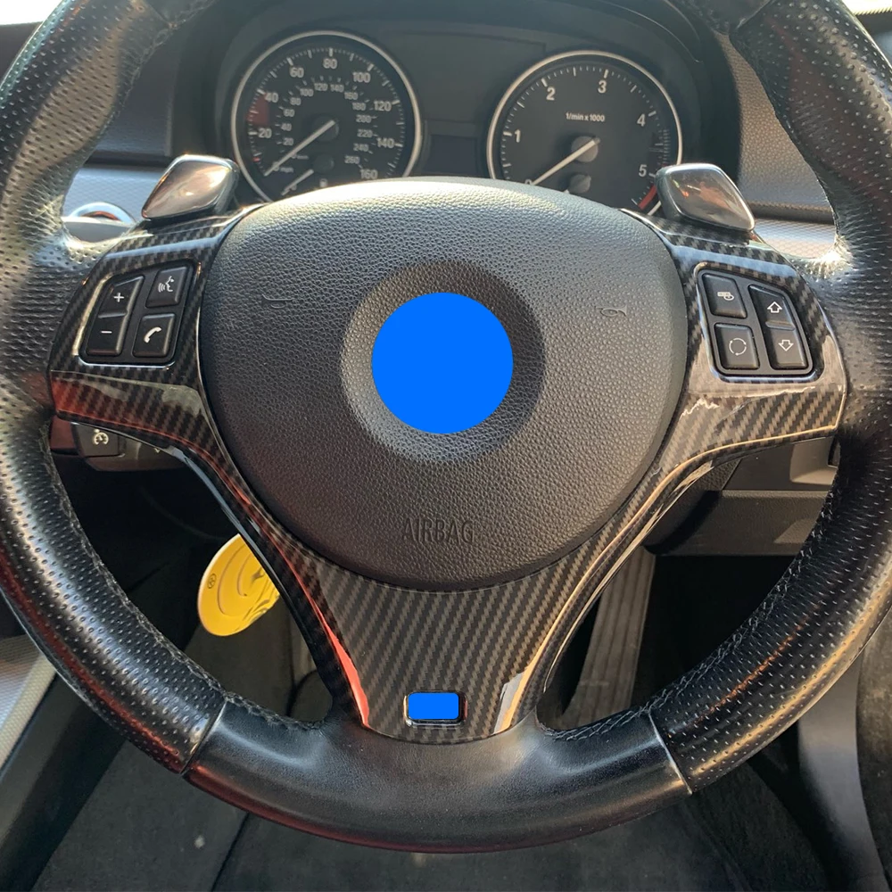 Car Steering Wheel Panel Cover Sticker for BMW 1 3 Series E90 E92 E93 2005-2012 E82 E87 2004-2011 X1 E84 Decoration Accessories