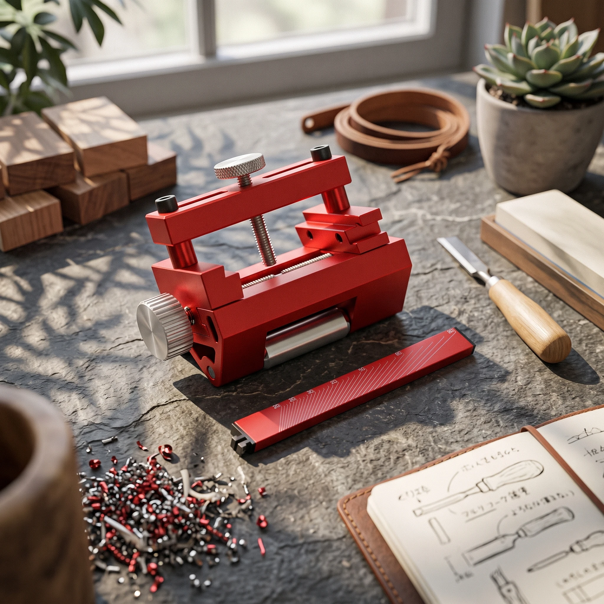 Precision Fixed Angle Sharpening Jig with Knurled Knob Sliding Guide Blade Sharpening Jig for Woodworkers