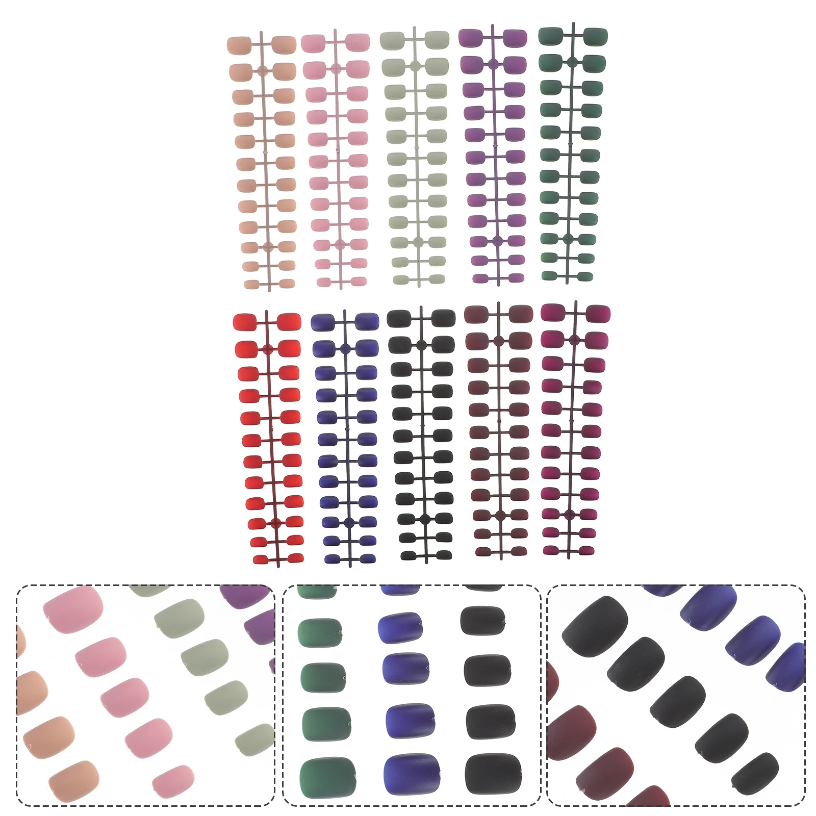 

240Pcs False Nail Set Bright Colors Never Fade Press on Nails Short Detachable Fake Nails for Home Salon Nail Art