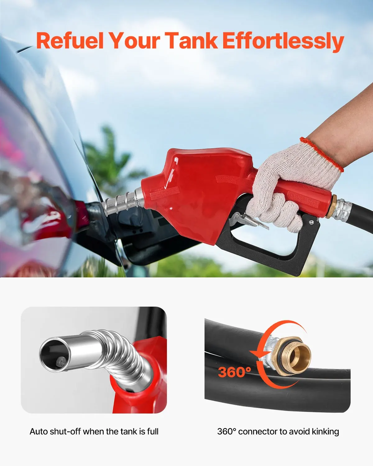 

Portable Tank 58 Gal Fuel Tank With 12V Transfer 10.6 GPM Red