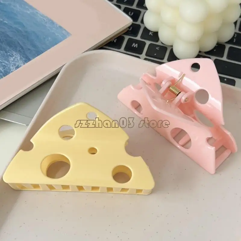 367C Triangular Cheese Hair Claw Breathable Hollow Clip Plastic Styling Tool For All Ages
