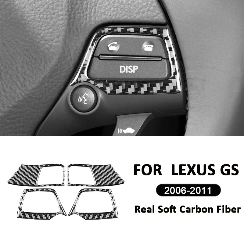 

Carbon Fiber Car Steering Wheel Buttons Panel Trim Frame Decoration Sticker For LEXUS GS 2006-2011 Interior Accessories