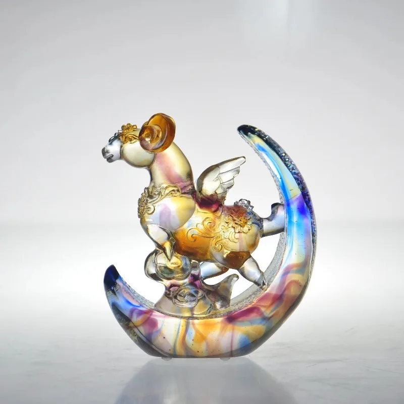 

Sculpture model Glazed, crystal carving, landscape art Luxury home decoration