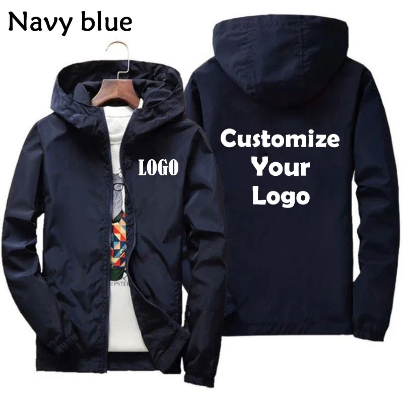 Customized Travel Team Zipper Jacket, Men\'s and Women\'s Hooded Unisex UV Resistant Waterproof Jacket, Outerwear, Spring, Summer,