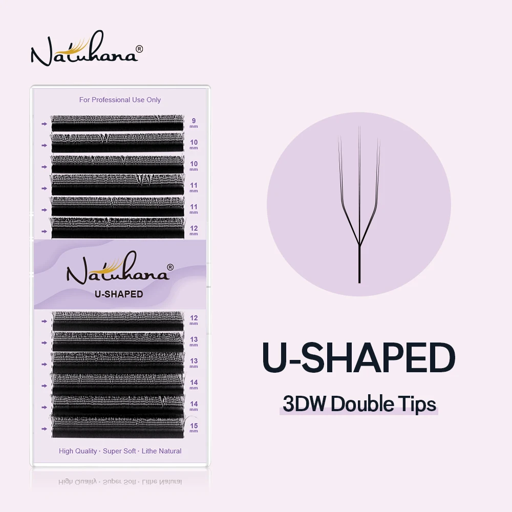 NATUHANA 3D Clover Premade Volume Lashes Czarne Rzęsy w Kształcie W Russian Volume Przedłużane Rzęsy Łatwe do Tworzenia Kępek dla Profesjonalnych Salonów — zdjęcie 7