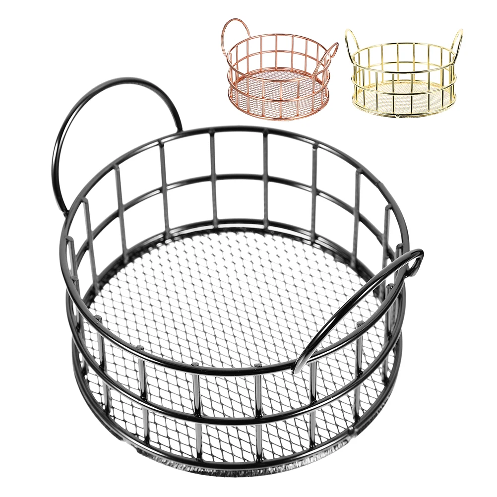 

3 Pcs Sundries Storage Basket Baskets Desk Paper Clip Holder Wire Mesh ganizer Sundries Container Round Metal Box Office