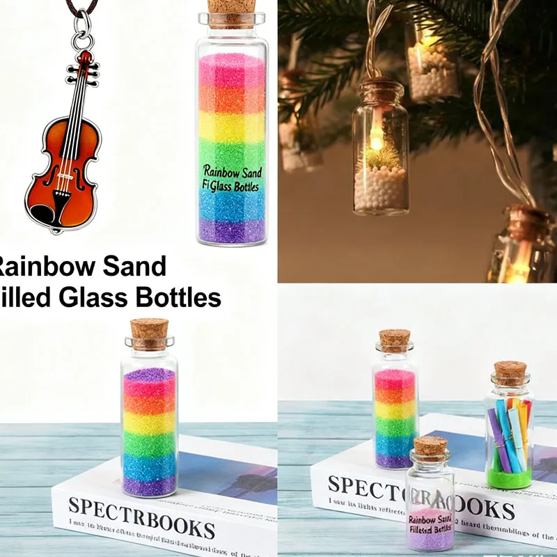 30Pcs 5/8/10/12/15/20ml Mini Cork Stoppers Glass Bottles DIY Decoration Vials Art Crafts for Wedding Party Holiday Decorations