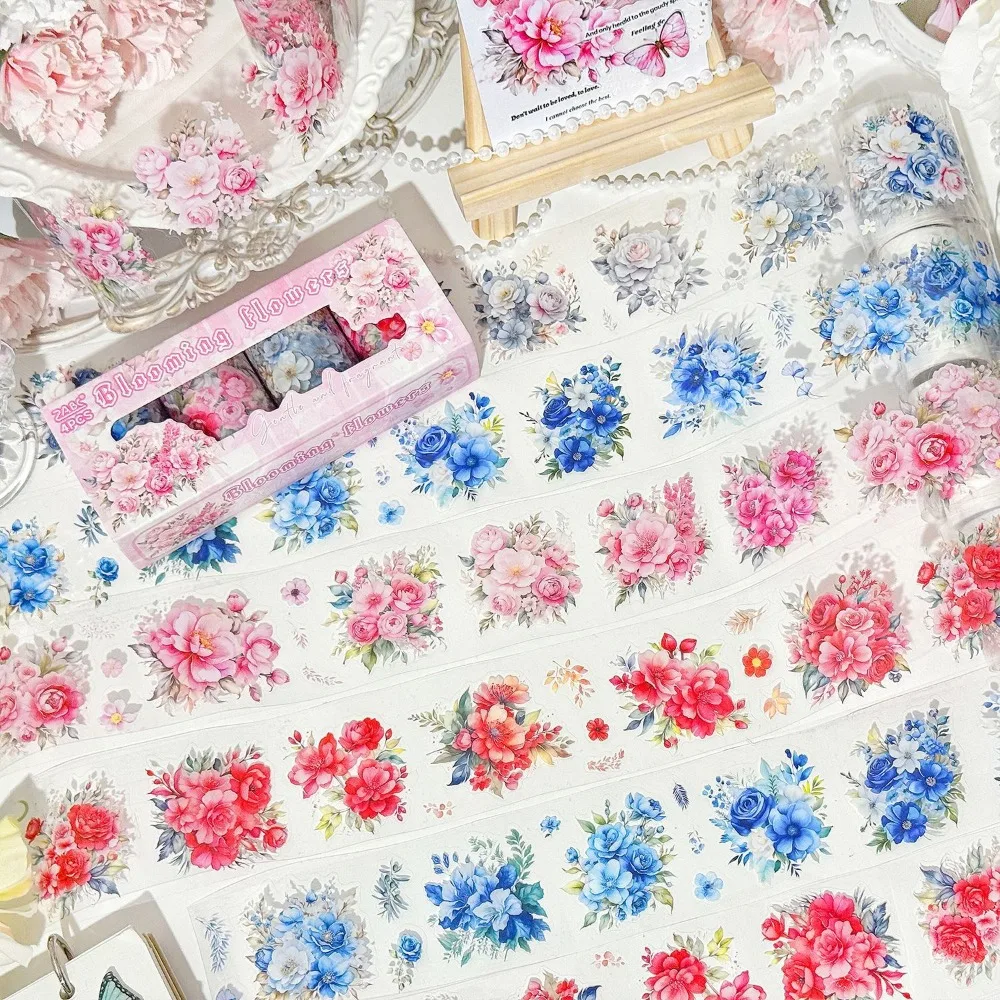 Flower Field Memory Large Size Dual Material Boxed Tape Scrapbook Decoration Collage DIY Creative Supplies Set Combination