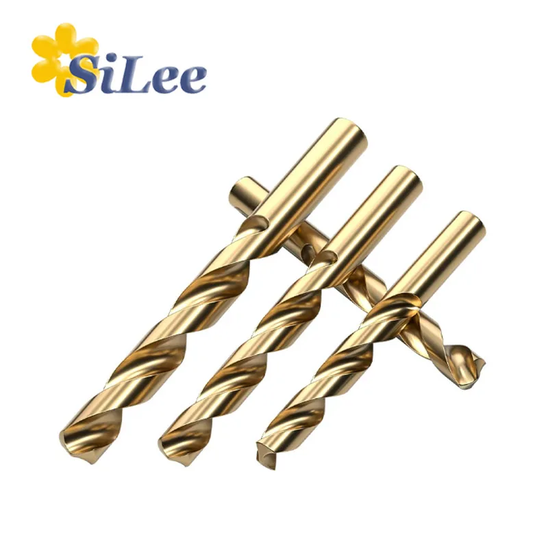 SiLee HSS‑Co Cobalt Twist Drill Bit Set 8.6 8.7 10mm Straight Shank Drill For Metal Stainless Steel Working 5Pcs