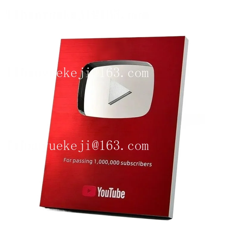 Factory Direct  Universal Customizable YT Play Button/Play Button Creator Subscriber Award Milestone Plaque