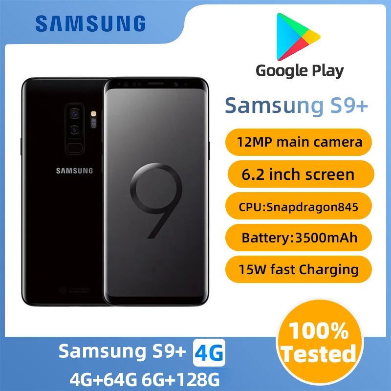 Samsung Galaxy S9 Plus S9+ 4G Android G9650  Dual Sim 6.2inch Screen CPU Snapdragon Octa Core  NFC  Good condition used phone