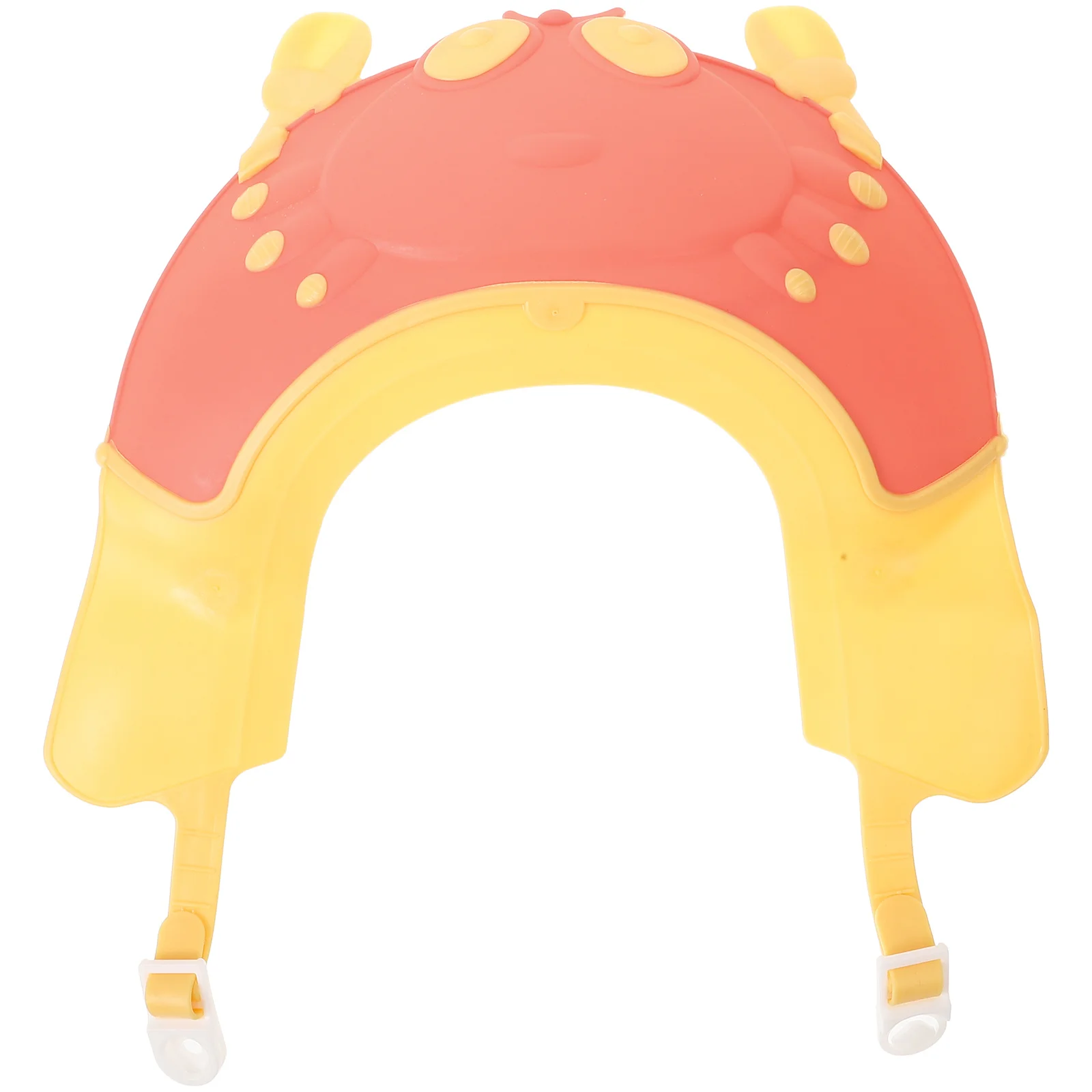 قبعة حمام للأطفال قابلة للتعديل باللون الأحمر - قبعة استحمام للأطفال مع حماية للعين والأذن وغطاء رأس للأطفال الصغار