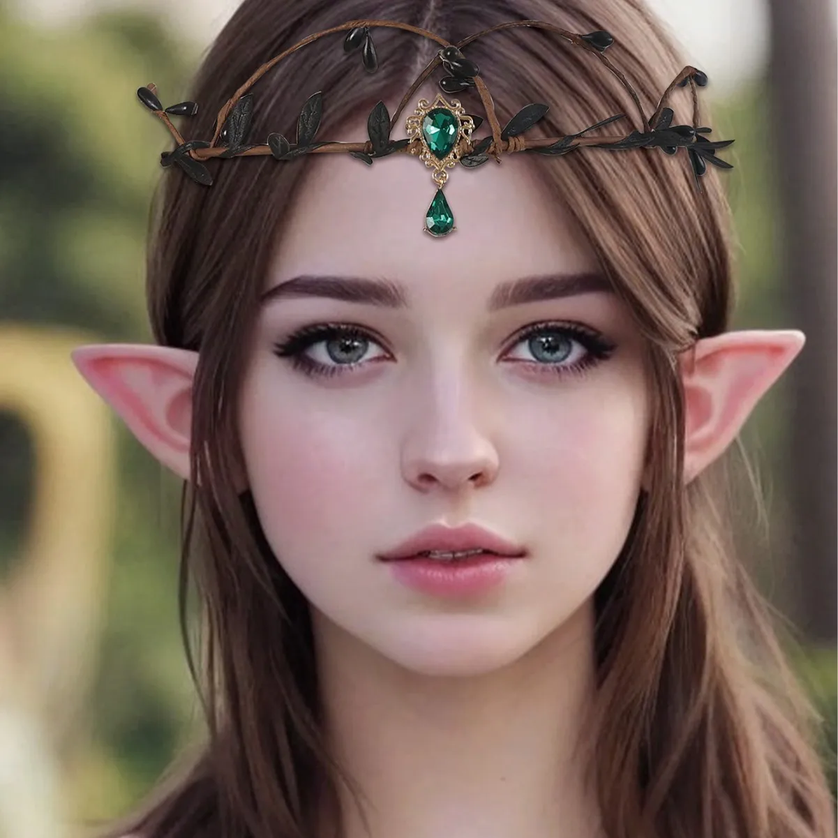 

Готическая повязка на голову сказочного эльфа для костюмированной вечеринки на Хэллоуин, свадебной фотографии, аксессуар для волос с фантазийной цветочной короной для женщин и Gi