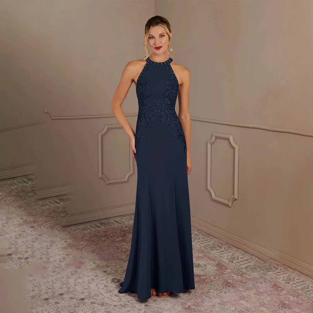 

Evening Dresses 2025 New Halter Sleeveless Appliqué Mermaid Prom Dresses Formal Gowns Fancy Party Dresses فساتين سهرة