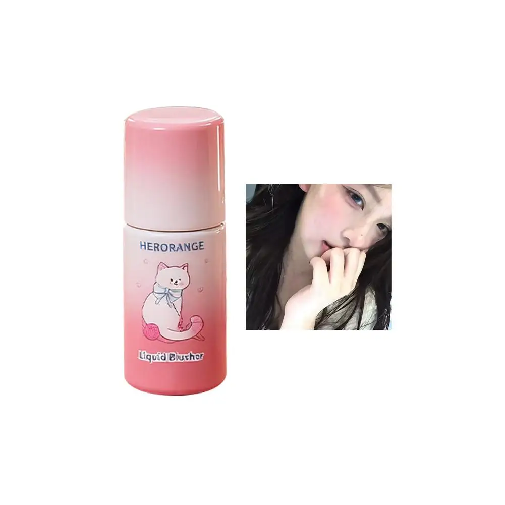 1 stks Vloeibare Blush Facial Matte Make-up Blusher Met Spons Borstel Tip Blijvend Gemakkelijk Te Kleur Make Up Fluwelen Rouge Cosmetica