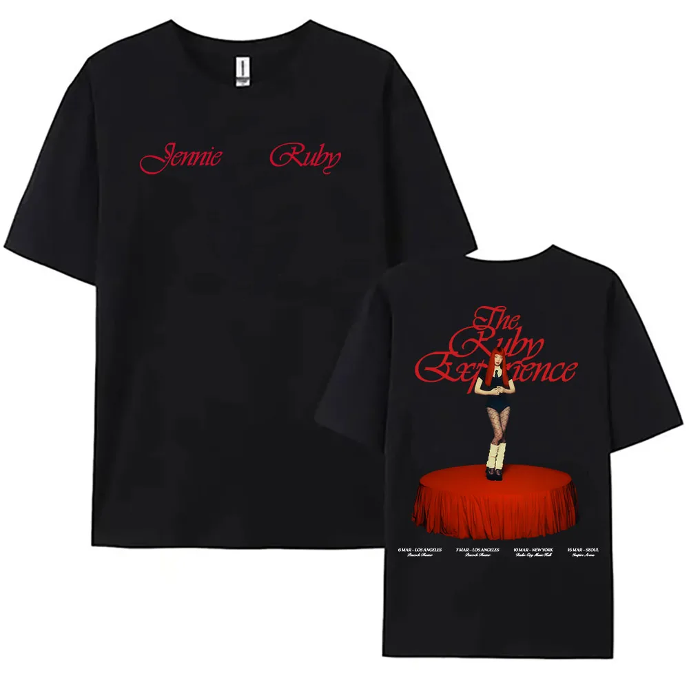 Jennie The Ruby Experience Tshirt Korean Singer Ruby The 1st Studio Album T-shirt Cotton Summer Round Neck T Shirts Men Clothing