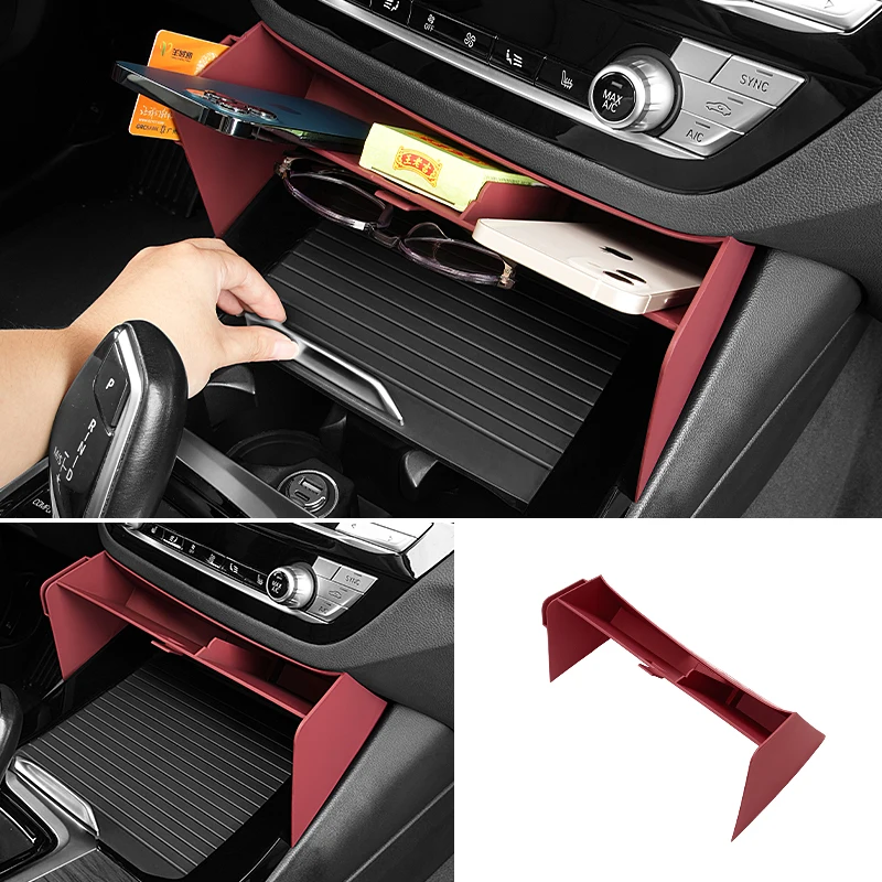 Organizador de consola Central de coche para BMW X3X4 IX3 G01 G02 G08 ABS, caja de almacenamiento Central secundaria, bandeja de soporte para teléfono, accesorio Interior